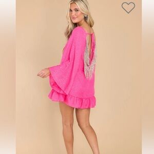 Sundress Indiana Saint Barth Neon Pink Mini Dress L/XL